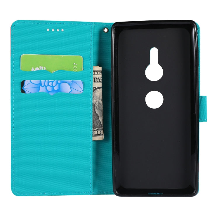 Fabric Stitching Embroidery Horizontal Flip Leather Case With Holder & Card Slots & Wallet for Sony Xperia Z2