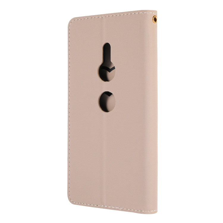 Fabric Stitching Embroidery Horizontal Flip Leather Case With Holder & Card Slots & Wallet for Sony Xperia Z2