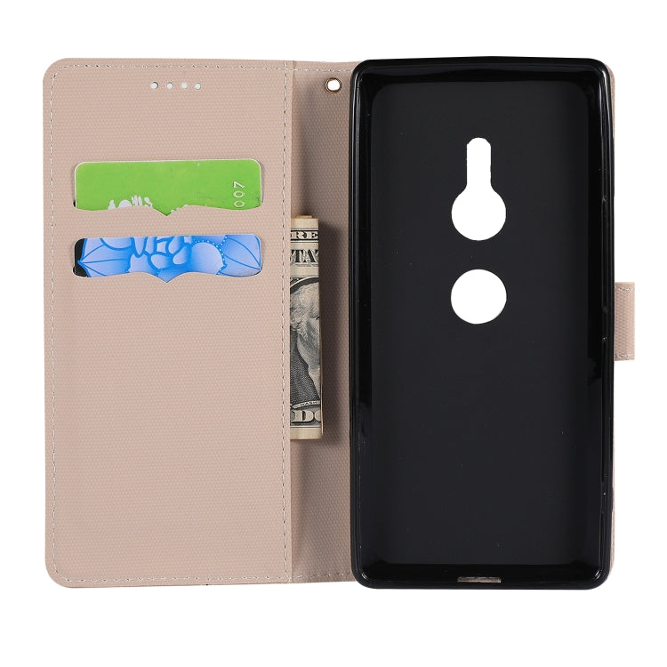 Fabric Stitching Embroidery Horizontal Flip Leather Case With Holder & Card Slots & Wallet for Sony Xperia Z2