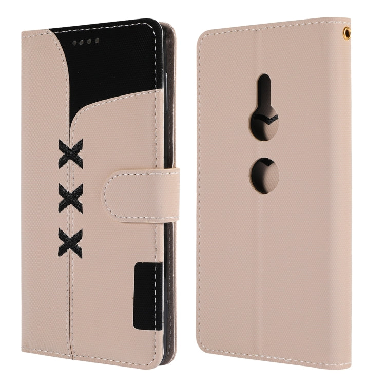 Fabric Stitching Embroidery Horizontal Flip Leather Case With Holder & Card Slots & Wallet for Sony Xperia Z2
