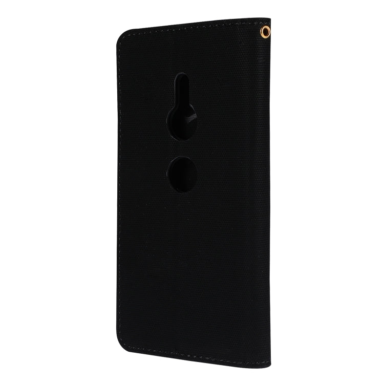 Fabric Stitching Embroidery Horizontal Flip Leather Case With Holder & Card Slots & Wallet for Sony Xperia Z2