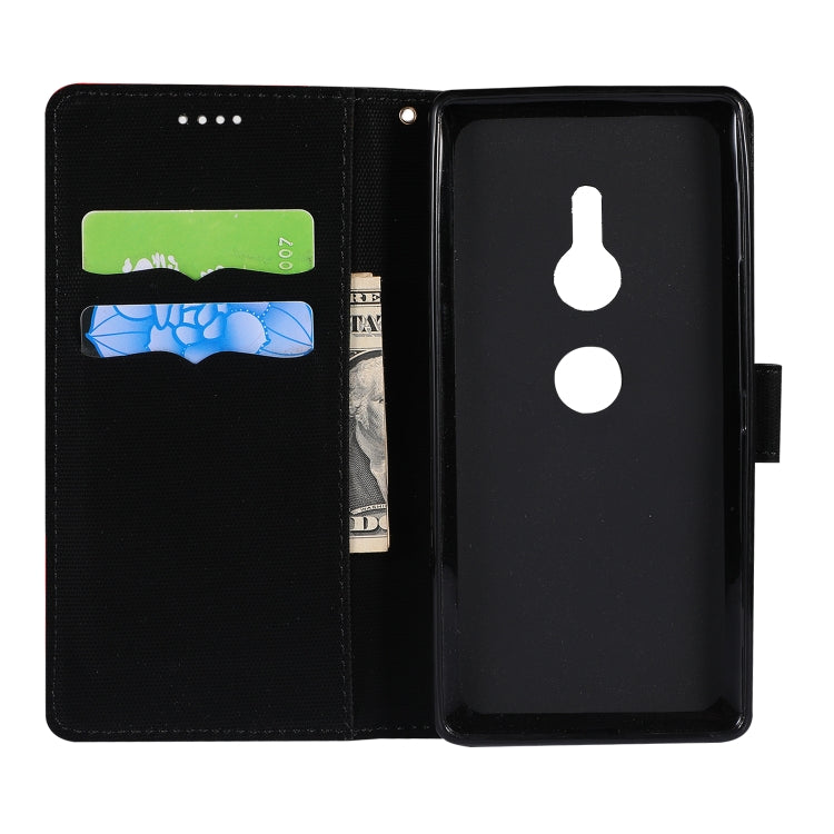 Fabric Stitching Embroidery Horizontal Flip Leather Case With Holder & Card Slots & Wallet for Sony Xperia Z2