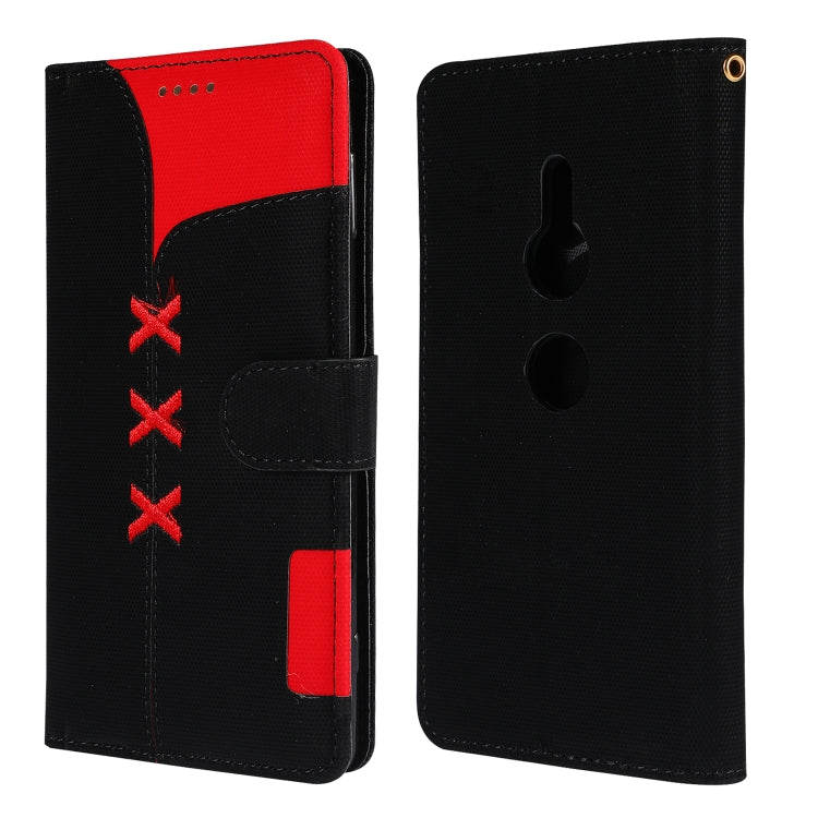 Fabric Stitching Embroidery Horizontal Flip Leather Case With Holder & Card Slots & Wallet for Sony Xperia Z2