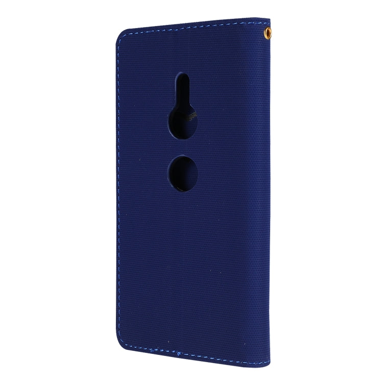 Fabric Stitching Embroidery Horizontal Flip Leather Case With Holder & Card Slots & Wallet for Sony Xperia Z2