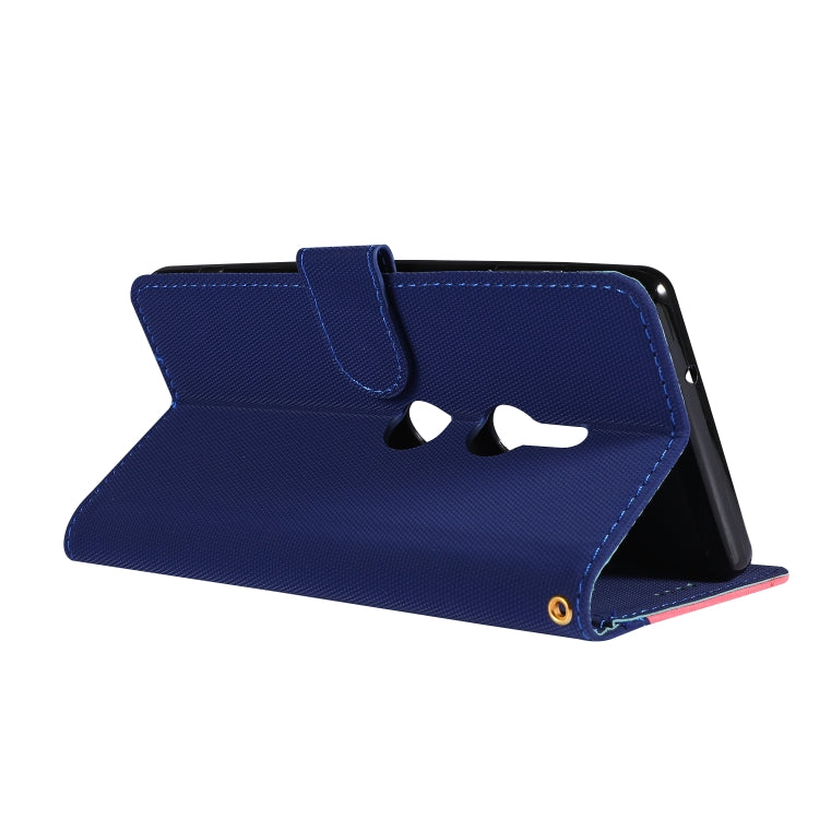 Fabric Stitching Embroidery Horizontal Flip Leather Case With Holder & Card Slots & Wallet for Sony Xperia Z2