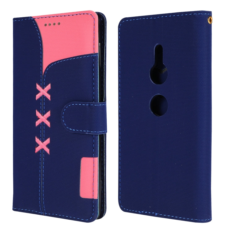 Fabric Stitching Embroidery Horizontal Flip Leather Case With Holder & Card Slots & Wallet for Sony Xperia Z2