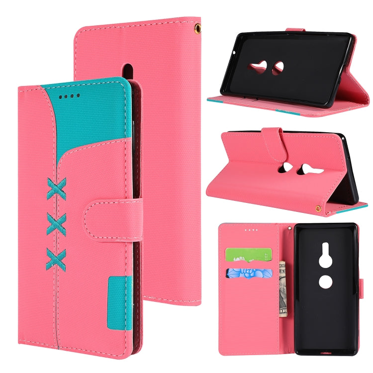 Fabric Stitching Embroidery Horizontal Flip Leather Case With Holder & Card Slots & Wallet for Sony Xperia Z2