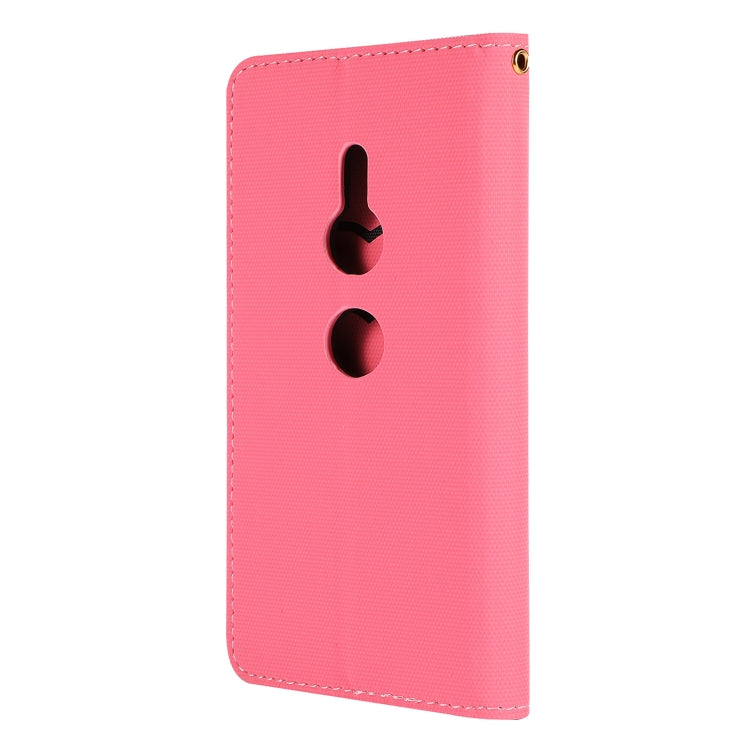 Fabric Stitching Embroidery Horizontal Flip Leather Case With Holder & Card Slots & Wallet for Sony Xperia Z2