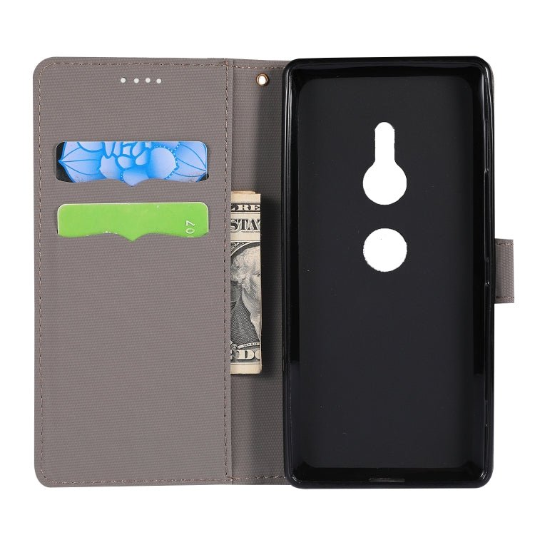 Fabric Stitching Embroidery Horizontal Flip Leather Case With Holder & Card Slots & Wallet for Sony Xperia Z2