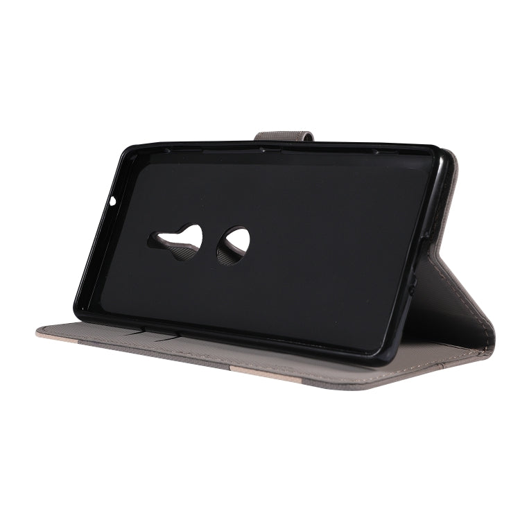 Fabric Stitching Embroidery Horizontal Flip Leather Case With Holder & Card Slots & Wallet for Sony Xperia Z2