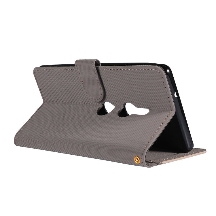 Fabric Stitching Embroidery Horizontal Flip Leather Case With Holder & Card Slots & Wallet for Sony Xperia Z2
