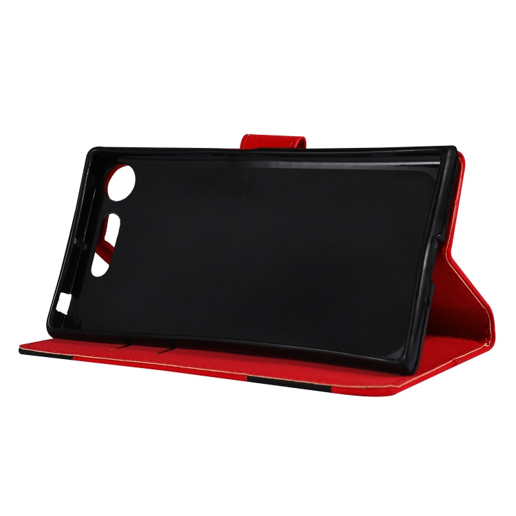 Fabric Stitching Embroidery Horizontal Flip Leather Case With Holder & Card Slots & Wallet for Sony Xperia Z1