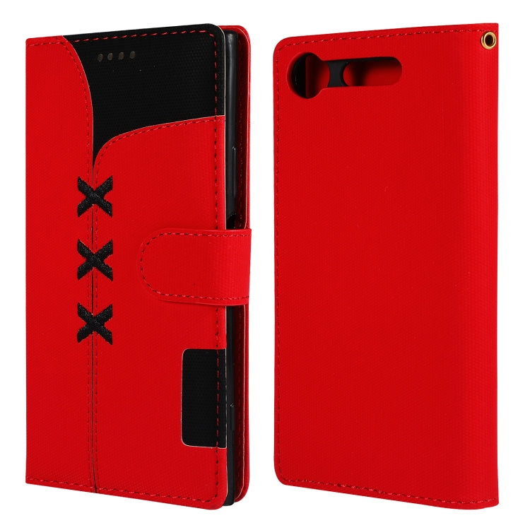 Fabric Stitching Embroidery Horizontal Flip Leather Case With Holder & Card Slots & Wallet for Sony Xperia Z1