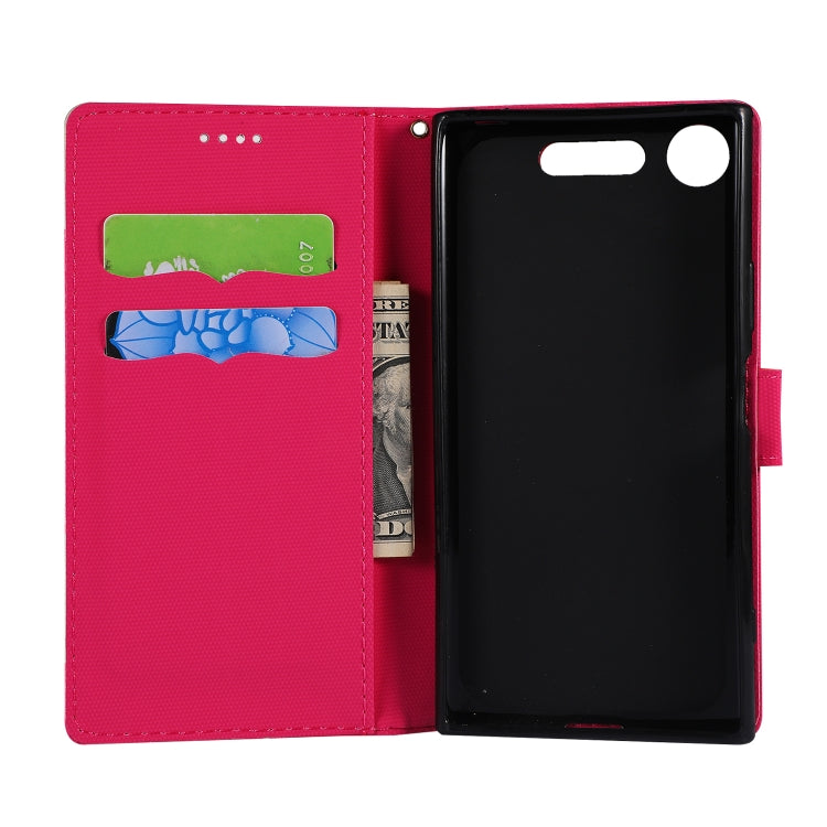 Fabric Stitching Embroidery Horizontal Flip Leather Case With Holder & Card Slots & Wallet for Sony Xperia Z1