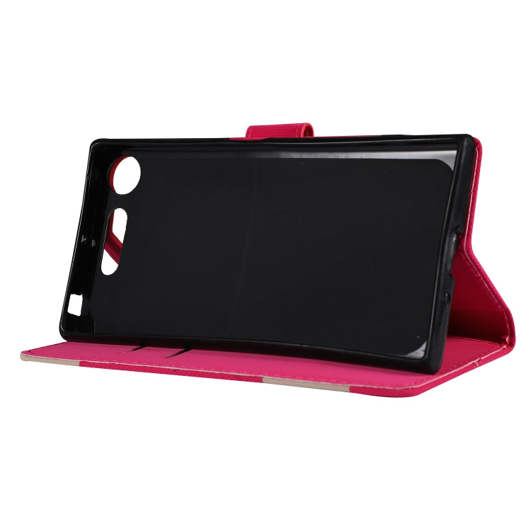 Fabric Stitching Embroidery Horizontal Flip Leather Case With Holder & Card Slots & Wallet for Sony Xperia Z1