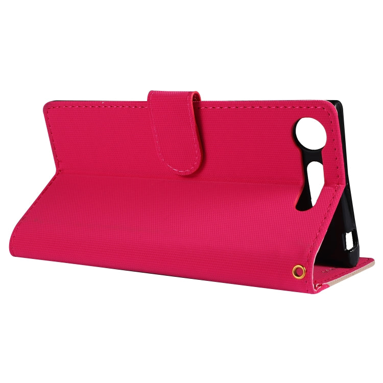 Fabric Stitching Embroidery Horizontal Flip Leather Case With Holder & Card Slots & Wallet for Sony Xperia Z1