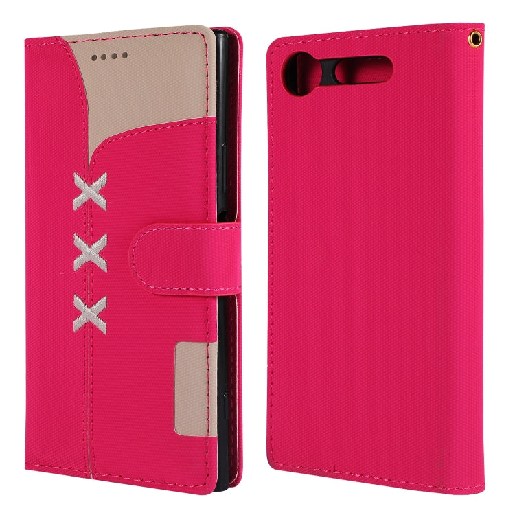 Fabric Stitching Embroidery Horizontal Flip Leather Case With Holder & Card Slots & Wallet for Sony Xperia Z1