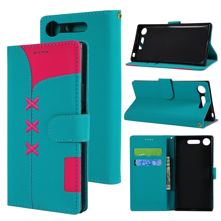 Fabric Stitching Embroidery Horizontal Flip Leather Case With Holder & Card Slots & Wallet for Sony Xperia Z1
