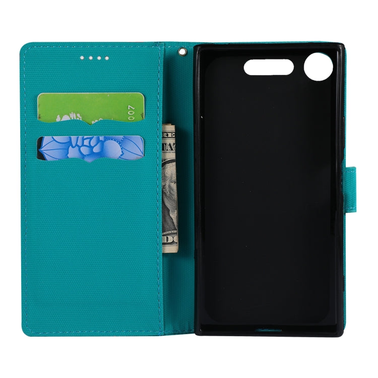 Fabric Stitching Embroidery Horizontal Flip Leather Case With Holder & Card Slots & Wallet for Sony Xperia Z1