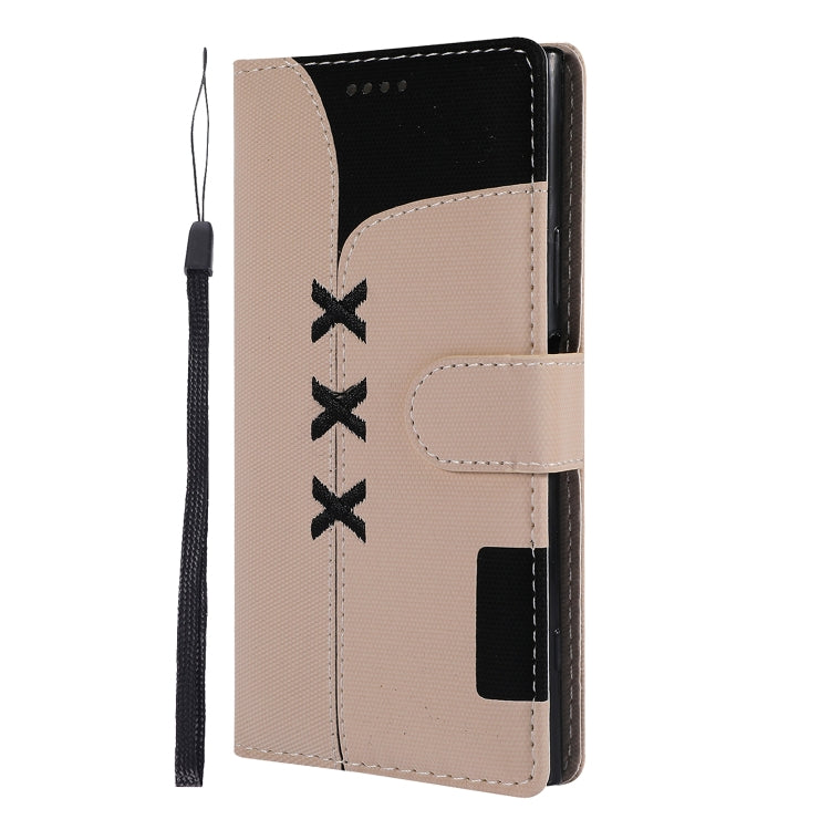 Fabric Stitching Embroidery Horizontal Flip Leather Case With Holder & Card Slots & Wallet for Sony Xperia Z1