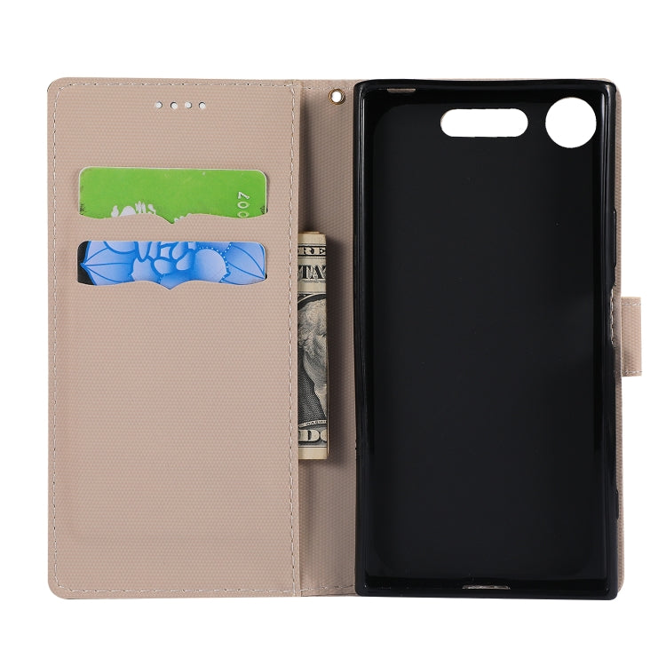 Fabric Stitching Embroidery Horizontal Flip Leather Case With Holder & Card Slots & Wallet for Sony Xperia Z1