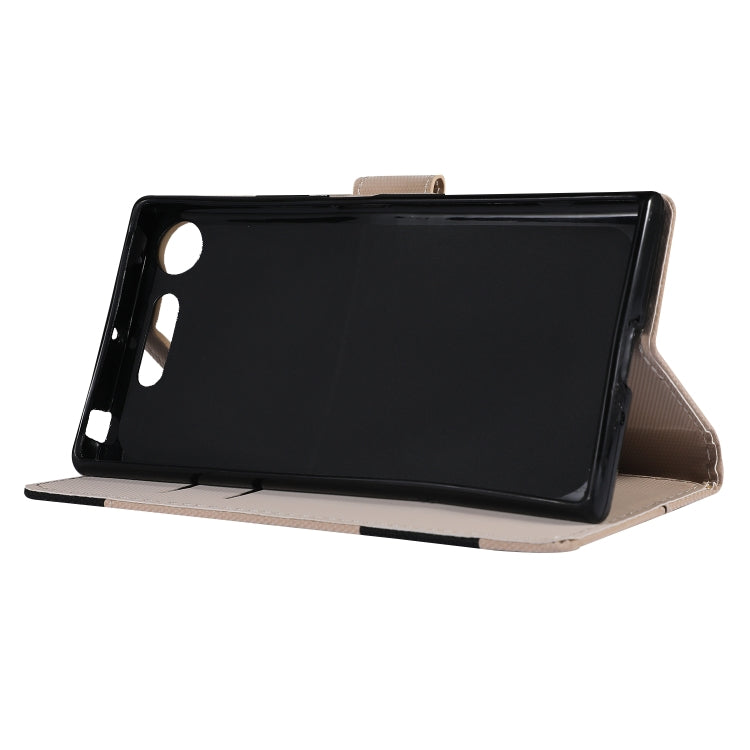Fabric Stitching Embroidery Horizontal Flip Leather Case With Holder & Card Slots & Wallet for Sony Xperia Z1
