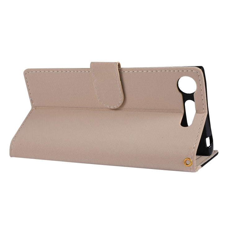Fabric Stitching Embroidery Horizontal Flip Leather Case With Holder & Card Slots & Wallet for Sony Xperia Z1