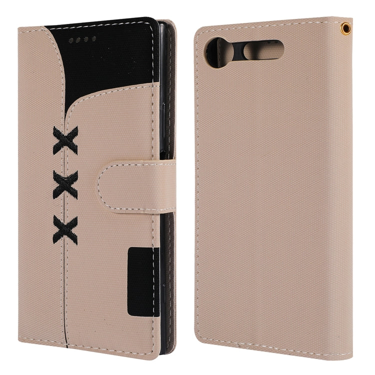 Fabric Stitching Embroidery Horizontal Flip Leather Case With Holder & Card Slots & Wallet for Sony Xperia Z1