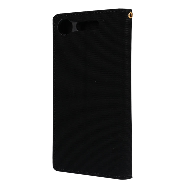 Fabric Stitching Embroidery Horizontal Flip Leather Case With Holder & Card Slots & Wallet for Sony Xperia Z1