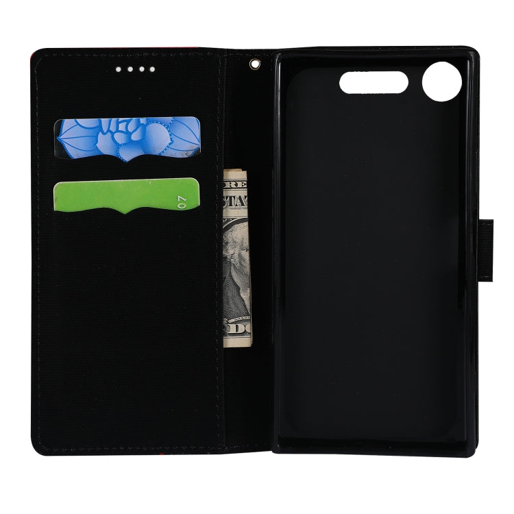 Fabric Stitching Embroidery Horizontal Flip Leather Case With Holder & Card Slots & Wallet for Sony Xperia Z1