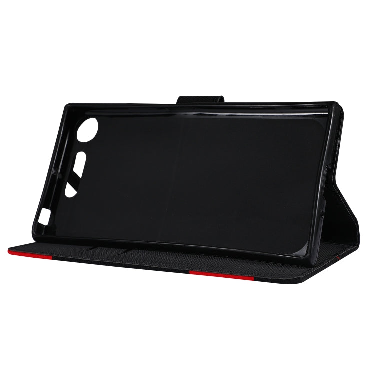 Fabric Stitching Embroidery Horizontal Flip Leather Case With Holder & Card Slots & Wallet for Sony Xperia Z1