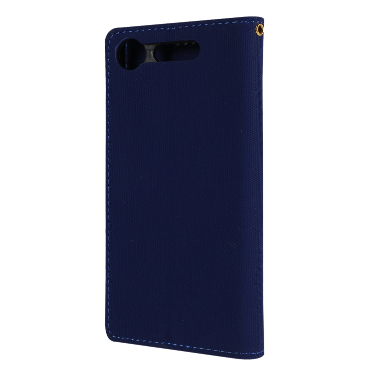 Fabric Stitching Embroidery Horizontal Flip Leather Case With Holder & Card Slots & Wallet for Sony Xperia Z1