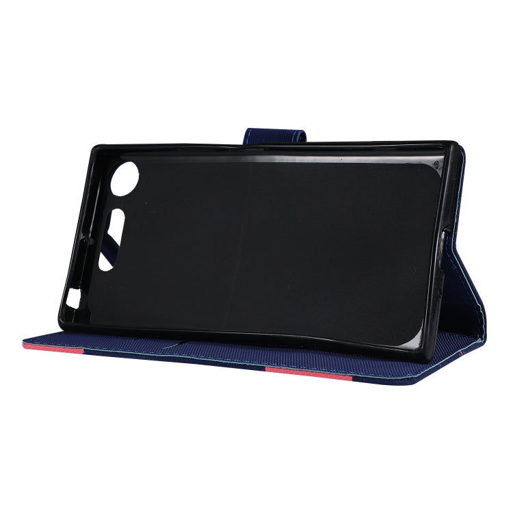 Fabric Stitching Embroidery Horizontal Flip Leather Case With Holder & Card Slots & Wallet for Sony Xperia Z1