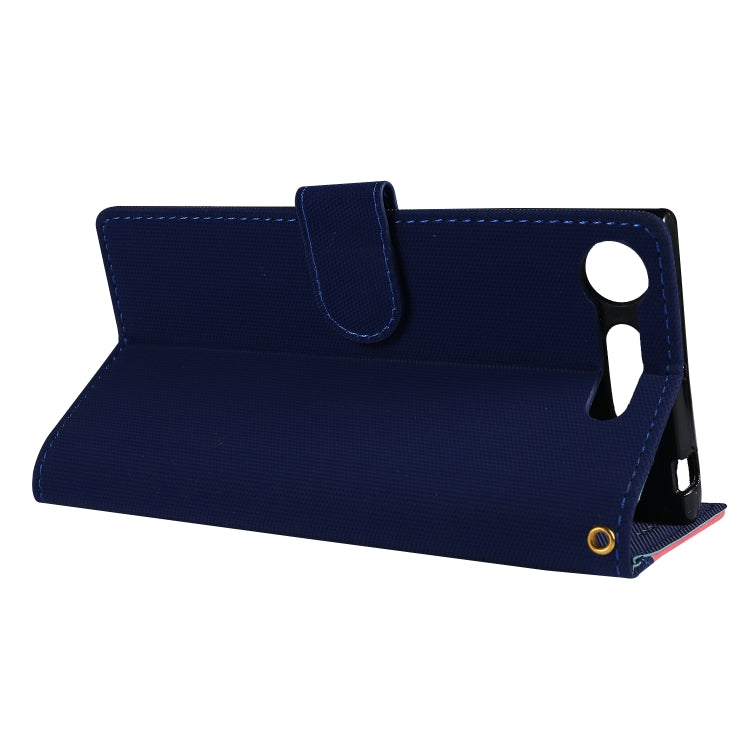 Fabric Stitching Embroidery Horizontal Flip Leather Case With Holder & Card Slots & Wallet for Sony Xperia Z1