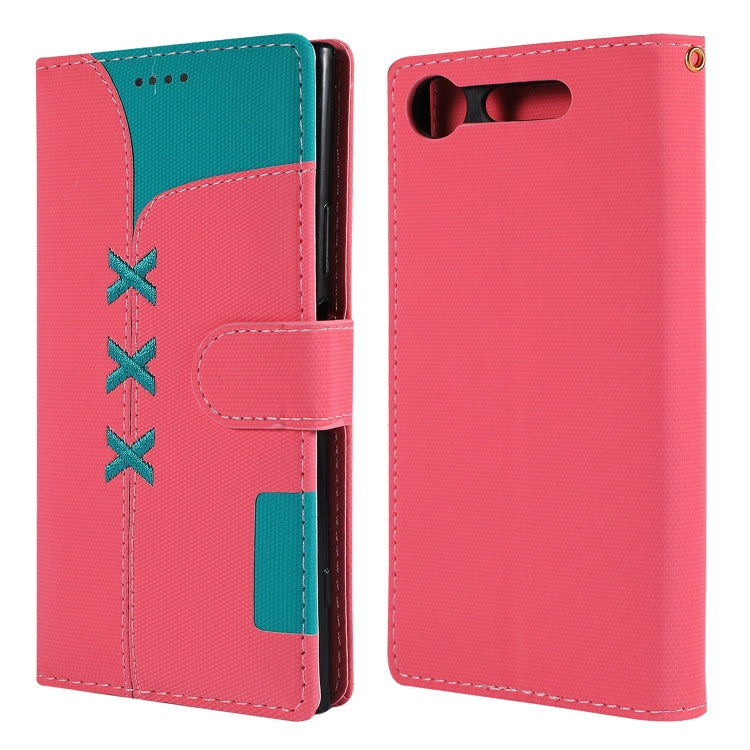 Fabric Stitching Embroidery Horizontal Flip Leather Case With Holder & Card Slots & Wallet for Sony Xperia Z1