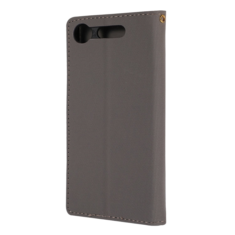 Fabric Stitching Embroidery Horizontal Flip Leather Case With Holder & Card Slots & Wallet for Sony Xperia Z1
