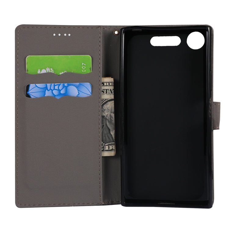Fabric Stitching Embroidery Horizontal Flip Leather Case With Holder & Card Slots & Wallet for Sony Xperia Z1
