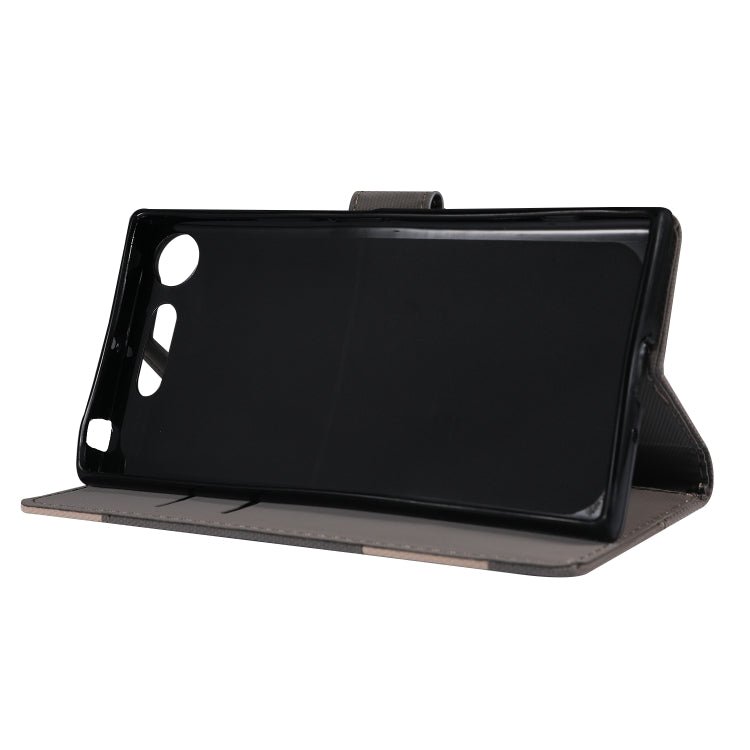 Fabric Stitching Embroidery Horizontal Flip Leather Case With Holder & Card Slots & Wallet for Sony Xperia Z1