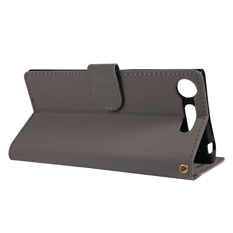 Fabric Stitching Embroidery Horizontal Flip Leather Case With Holder & Card Slots & Wallet for Sony Xperia Z1