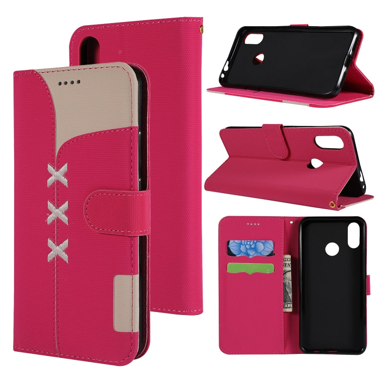 Fabric Stitching Embroidery Horizontal Flip Leather Case With Holder & Card Slots & Wallet for Xiaomi Redmi Note 7