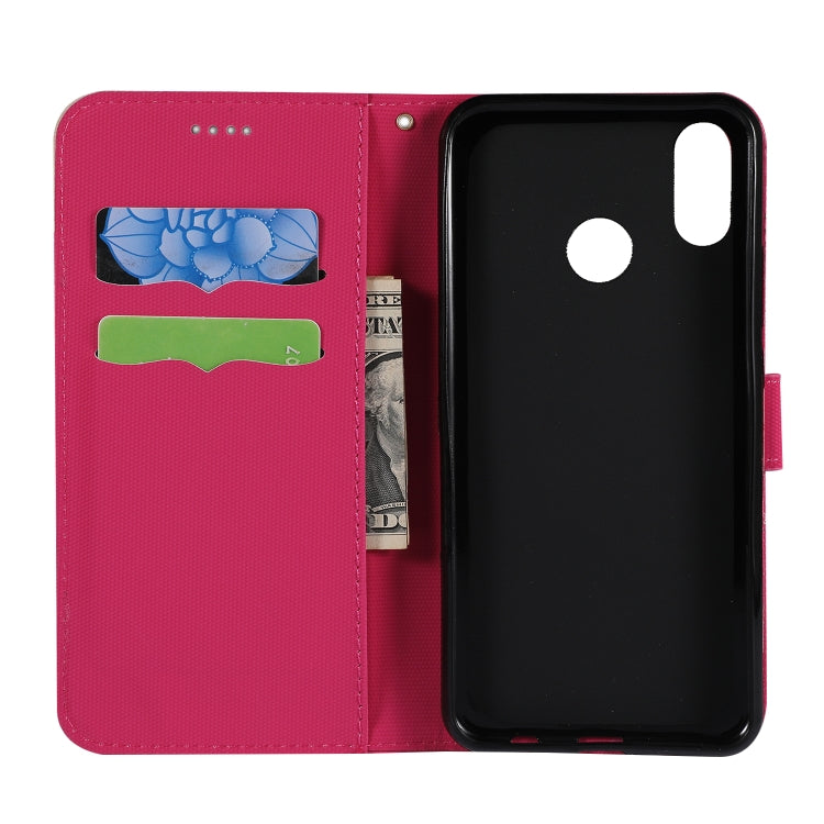 Fabric Stitching Embroidery Horizontal Flip Leather Case With Holder & Card Slots & Wallet for Xiaomi Redmi Note 7