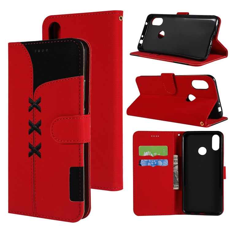 Fabric Stitching Embroidery Horizontal Flip Leather Case With Holder & Card Slots & Wallet for Xiaomi Redmi Note 6 Pro