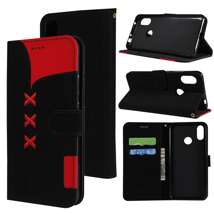 Fabric Stitching Embroidery Horizontal Flip Leather Case With Holder & Card Slots & Wallet for Xiaomi Redmi Note 6 Pro