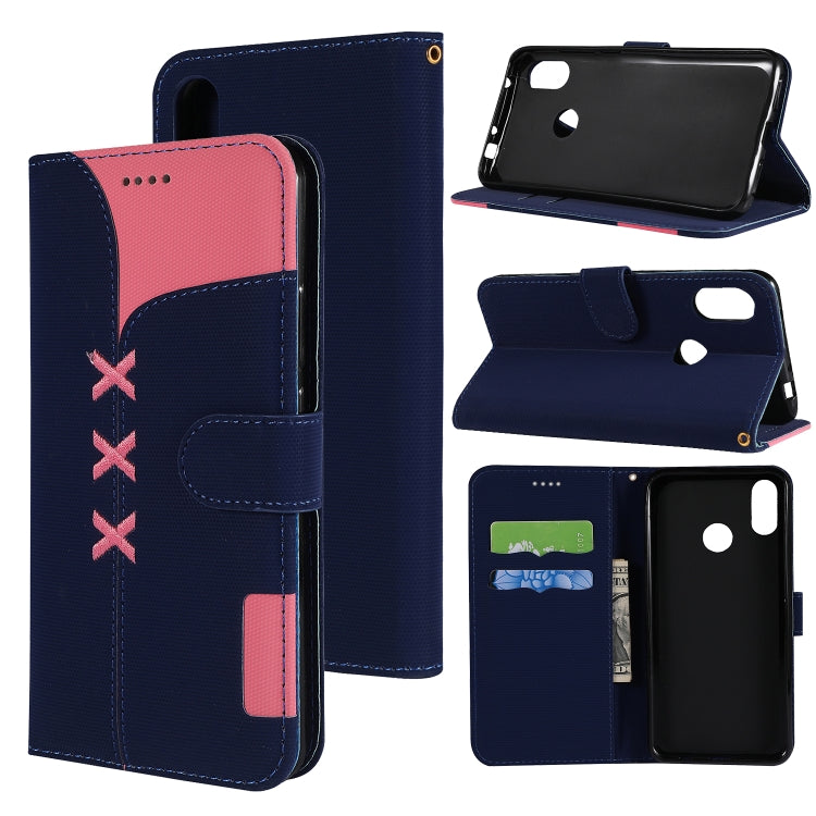 Fabric Stitching Embroidery Horizontal Flip Leather Case With Holder & Card Slots & Wallet for Xiaomi Redmi Note 6 Pro