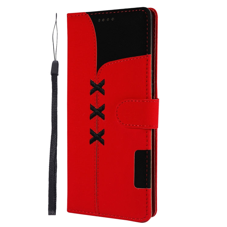 Fabric Stitching Embroidery Horizontal Flip Leather Case With Holder & Card Slots & Wallet for Sony Xperia 1