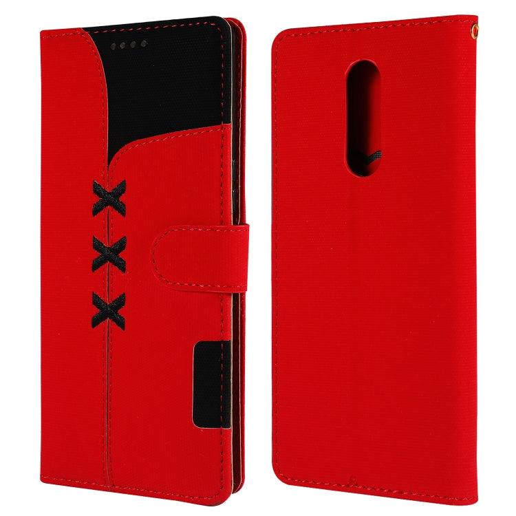 Fabric Stitching Embroidery Horizontal Flip Leather Case With Holder & Card Slots & Wallet for Sony Xperia 1