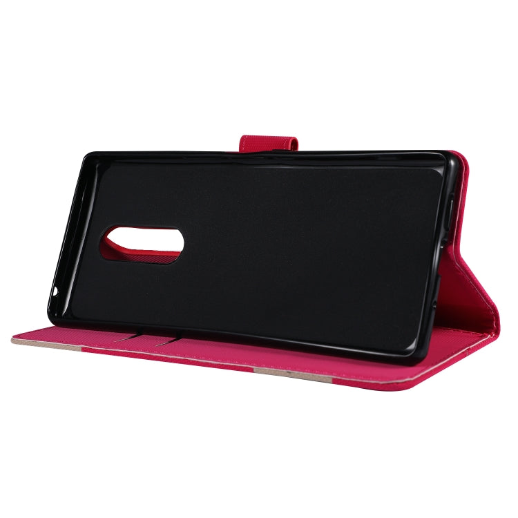 Fabric Stitching Embroidery Horizontal Flip Leather Case With Holder & Card Slots & Wallet for Sony Xperia 1