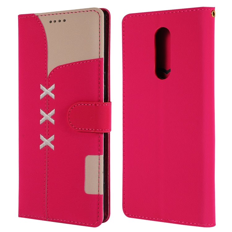 Fabric Stitching Embroidery Horizontal Flip Leather Case With Holder & Card Slots & Wallet for Sony Xperia 1