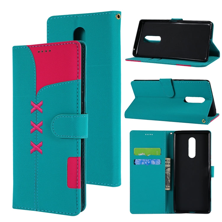 Fabric Stitching Embroidery Horizontal Flip Leather Case With Holder & Card Slots & Wallet for Sony Xperia 1