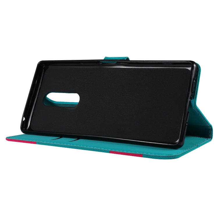 Fabric Stitching Embroidery Horizontal Flip Leather Case With Holder & Card Slots & Wallet for Sony Xperia 1